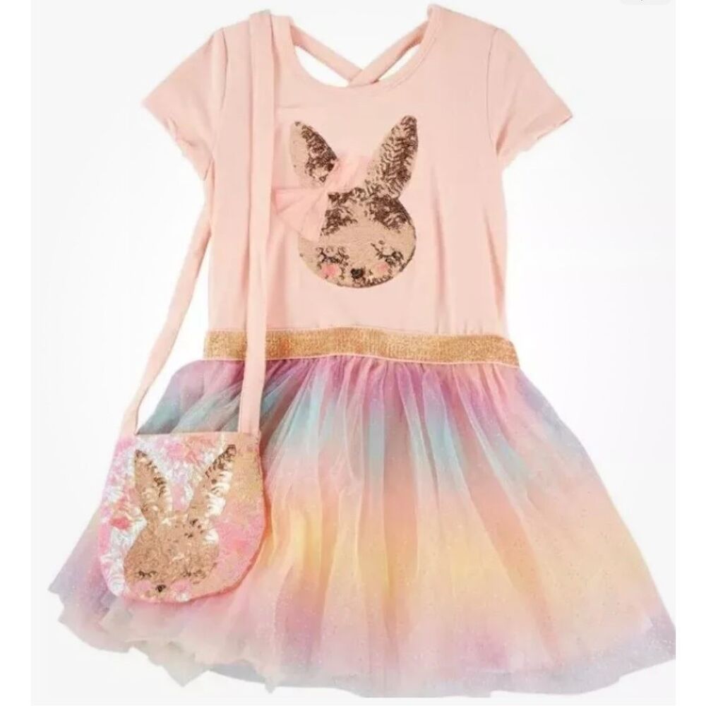 Btween Girl’s 6 Bunny Tutu Dress Outfit With Purse - Picture 2 of 14